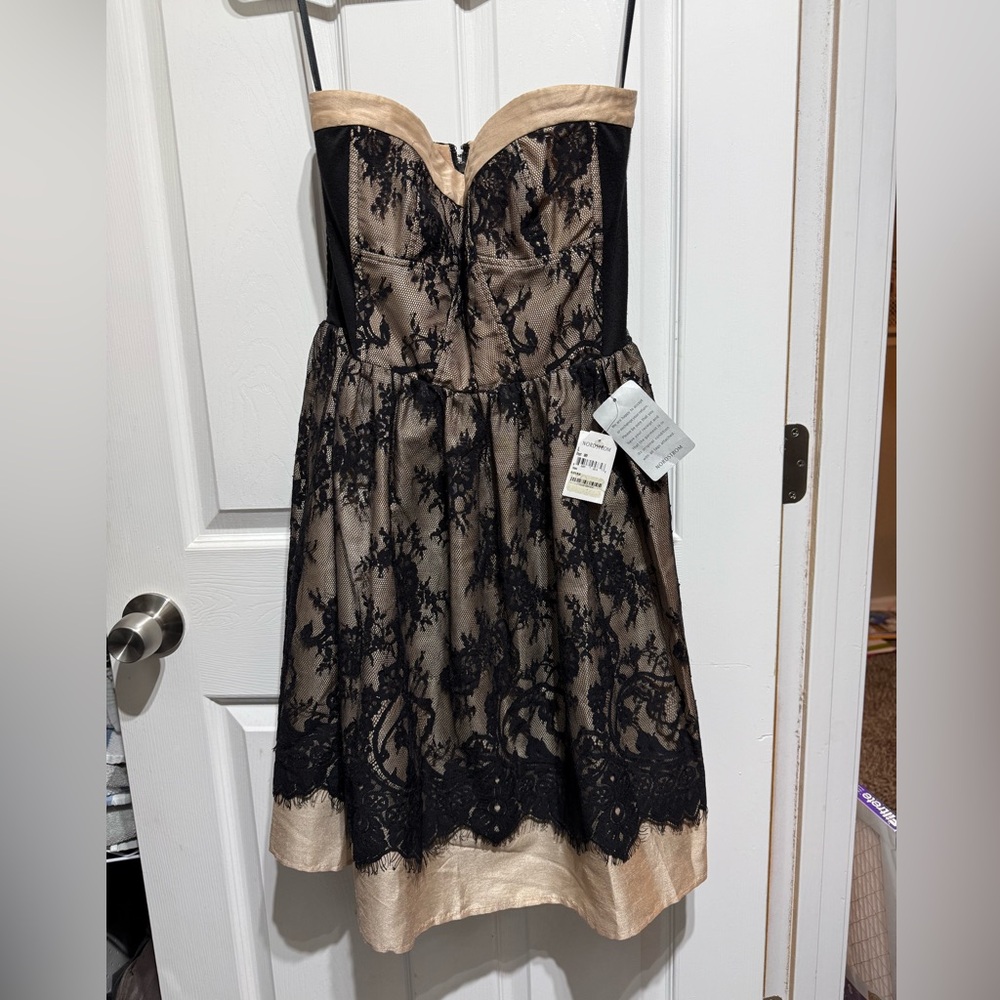 Wyton Size Large Black Lace Strapless Dress Party Dance Homecoming